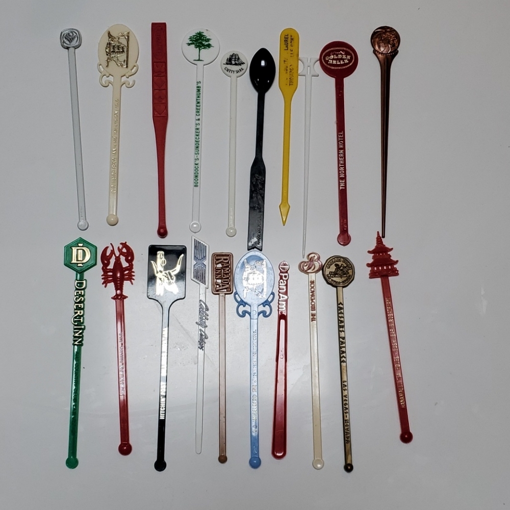 Set Of 20 Vintage Cocktail  Stirs From Bars Etc.